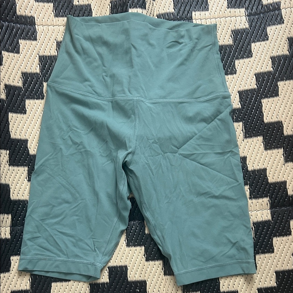 Lululemon Sage/Teal High-Waisted Athleisure Shorts